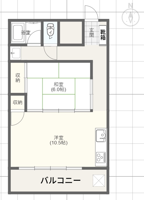 コープ鴨川B棟307号室-間取り